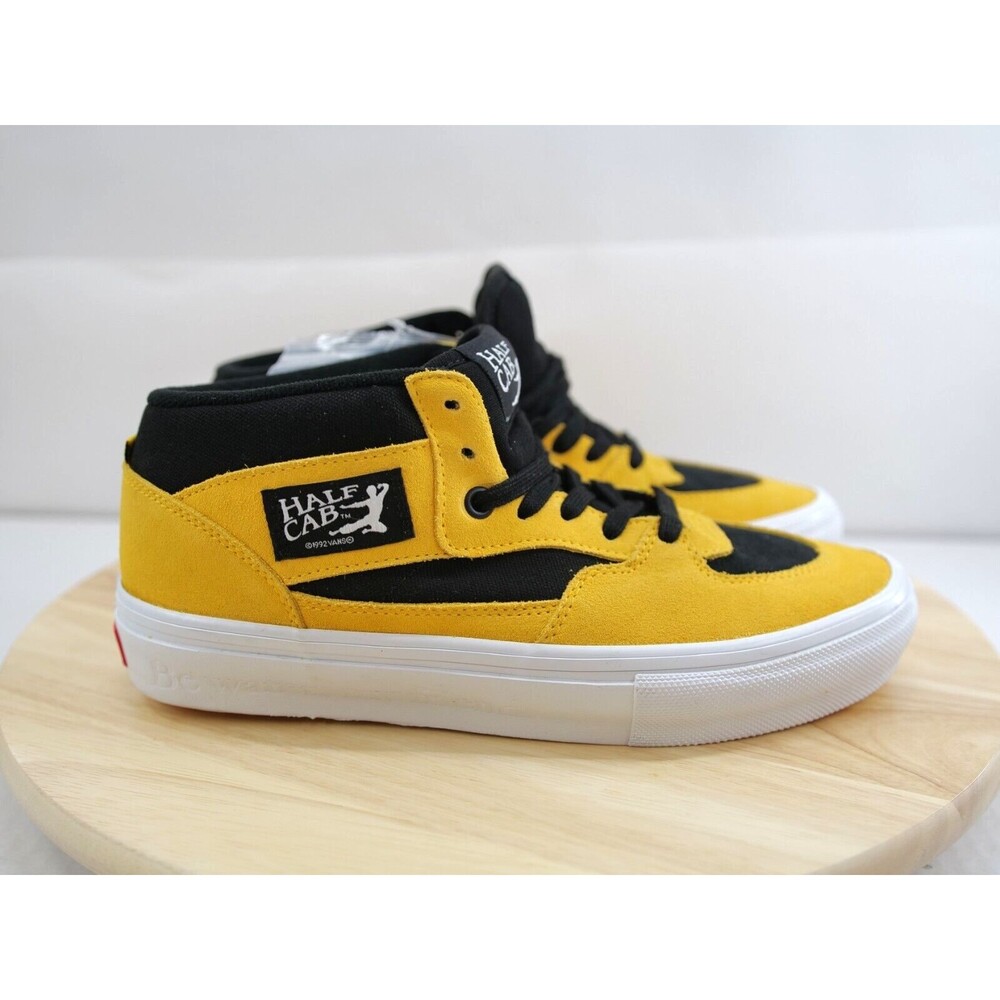 VANS Half Cab Bruce Lee Taxi Yellow Suede‎ 2 Sets Laces PopCush Shoes Men's 8